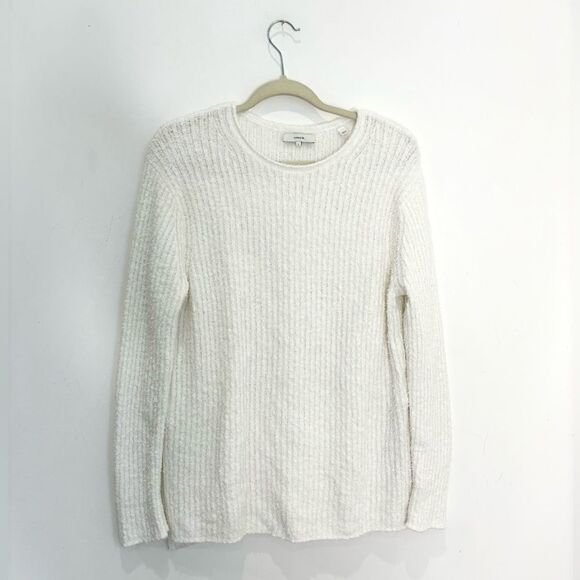 Vince $325 Texture Rib Tunic in Optic White - Picture 6 of 10